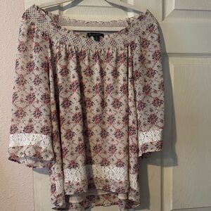 Ladies off shoulder floral blouse